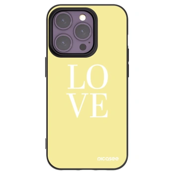 Picasee Μαύρη θήκη σιλικόνης για Apple iPhone 14 Pro - Love