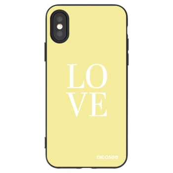 Picasee Μαύρη θήκη σιλικόνης για Apple iPhone X/XS - Love