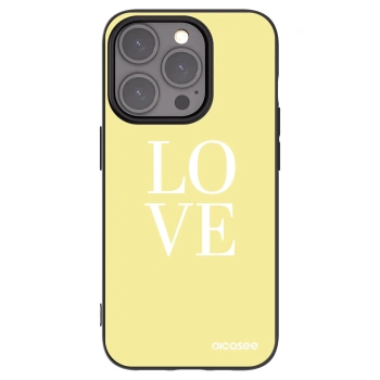 Picasee Μαύρη θήκη σιλικόνης για Apple iPhone 15 Pro - Love