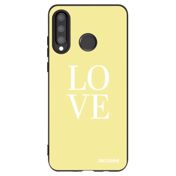Picasee Μαύρη θήκη σιλικόνης για Huawei P30 Lite - Love