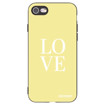 Picasee Μαύρη θήκη σιλικόνης για Apple iPhone SE 2020 - Love