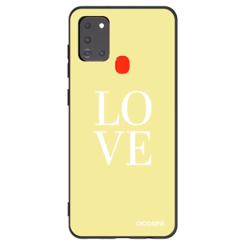 Picasee Μαύρη θήκη σιλικόνης για Samsung Galaxy A21s - Love