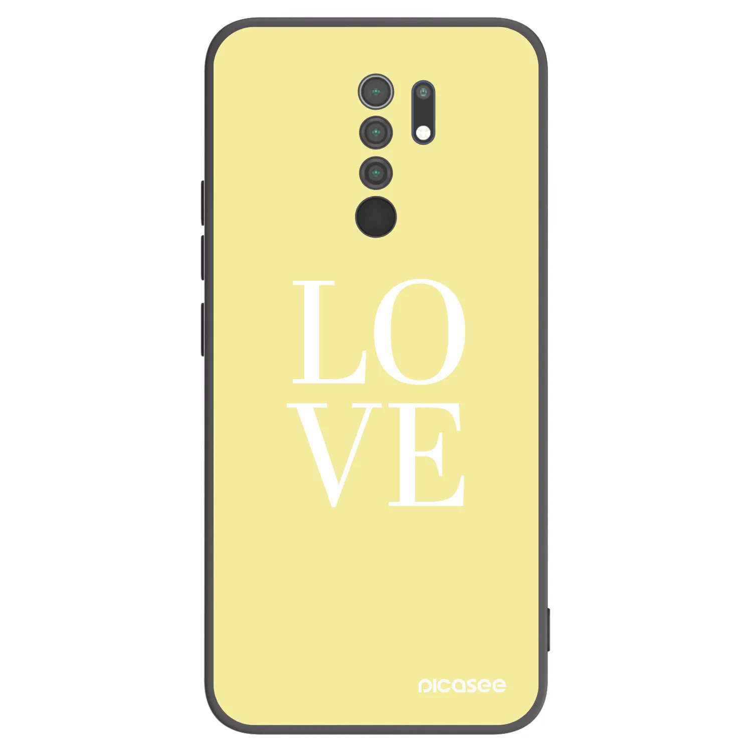 Picasee Μαύρη θήκη σιλικόνης για Xiaomi Redmi 9 - Love