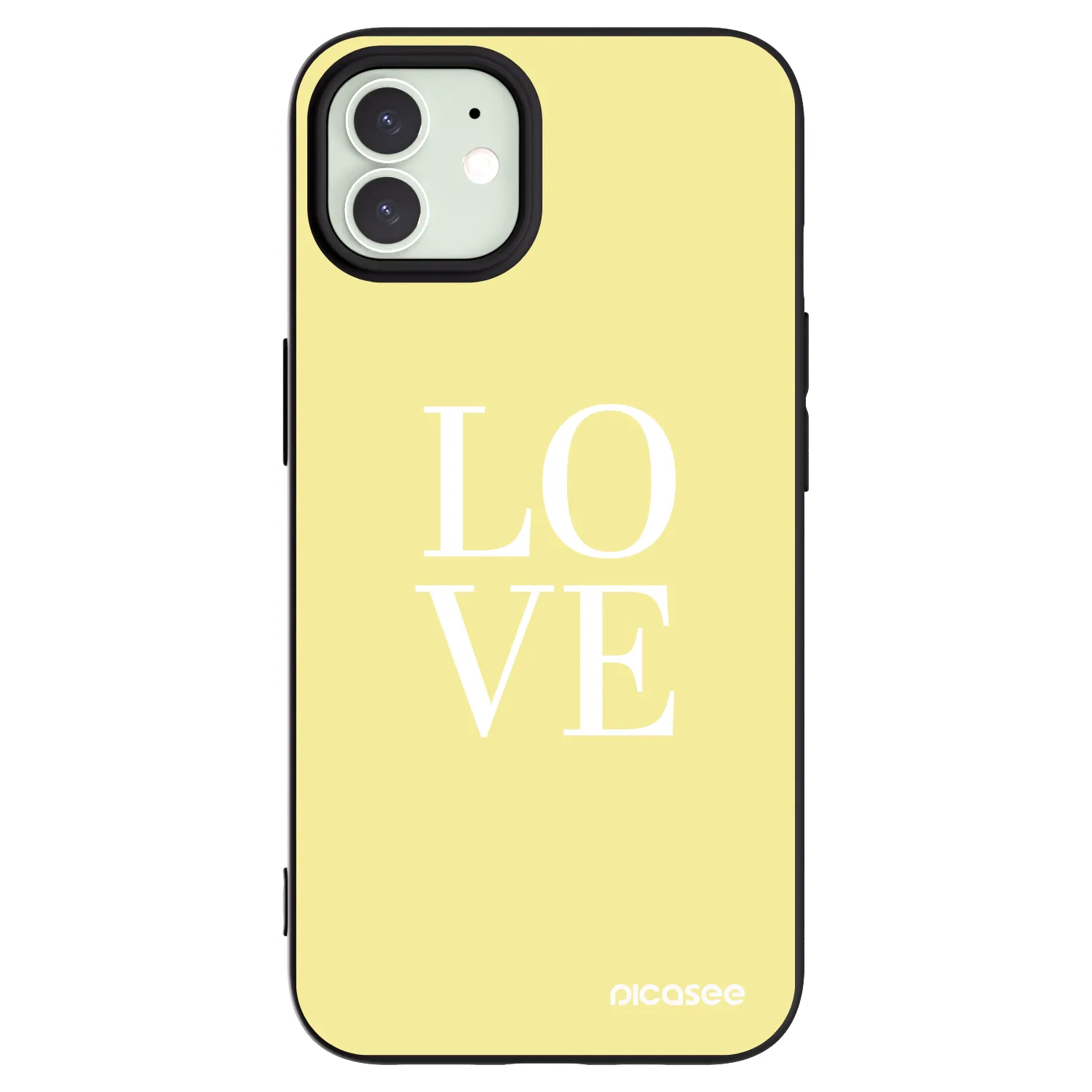 Picasee Μαύρη θήκη σιλικόνης για Apple iPhone 12 - Love