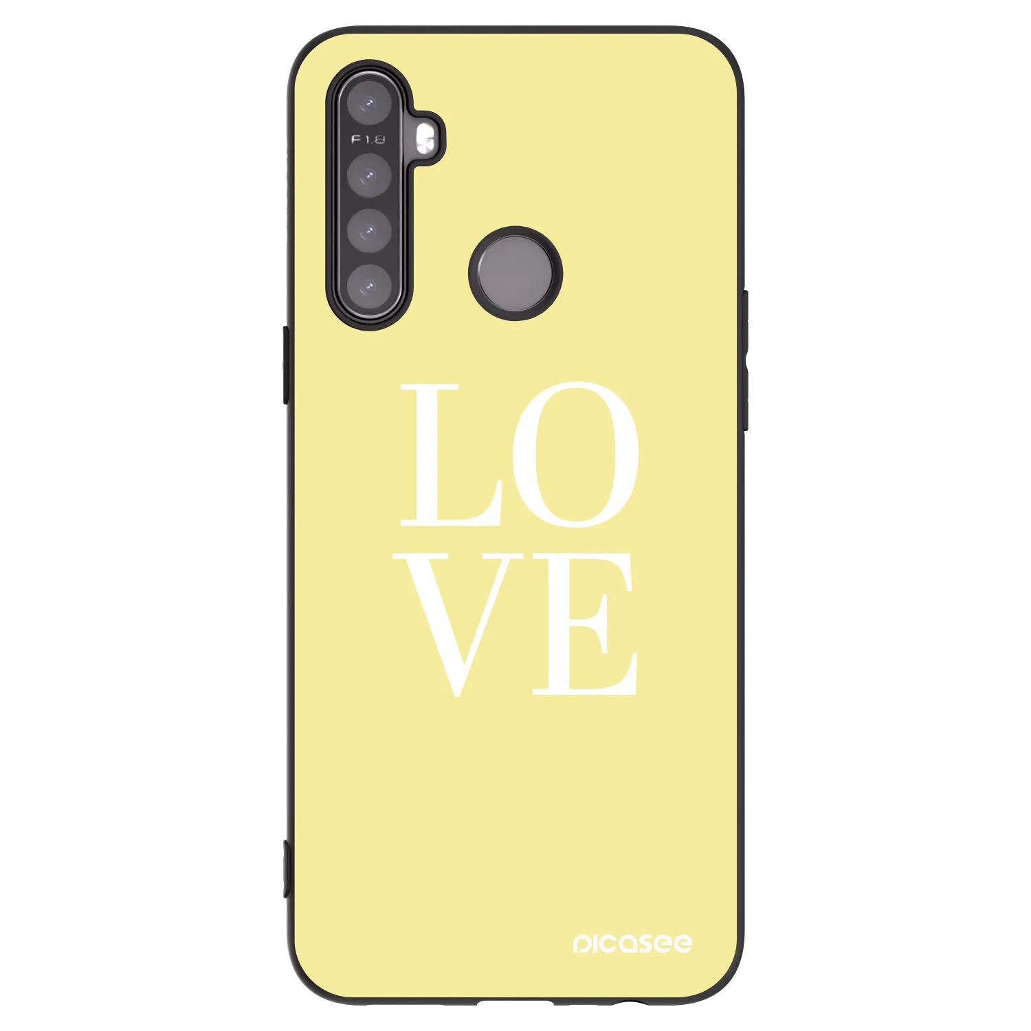 Picasee Μαύρη θήκη σιλικόνης για Realme 5 - Love