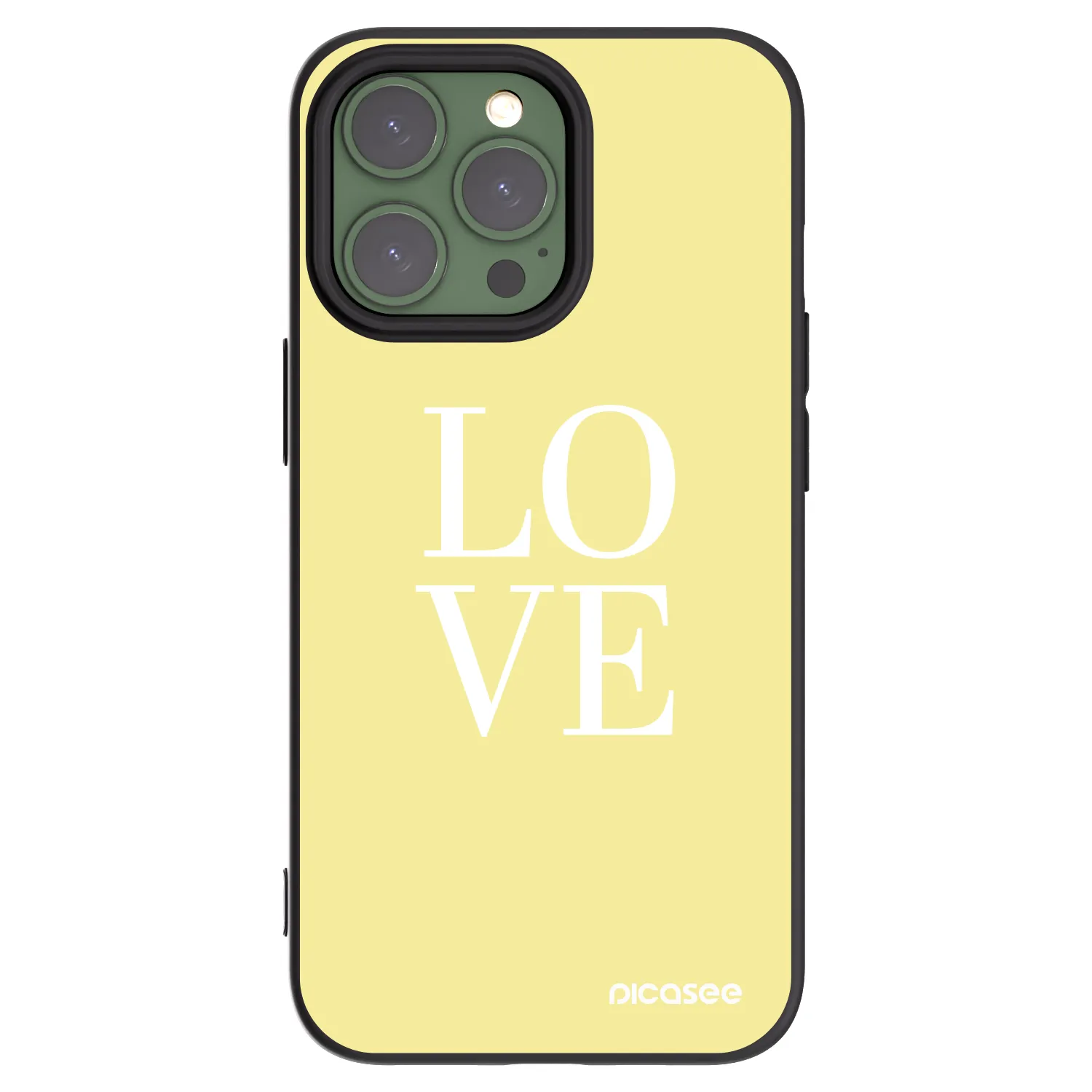 Picasee Μαύρη θήκη σιλικόνης για Apple iPhone 13 Pro - Love