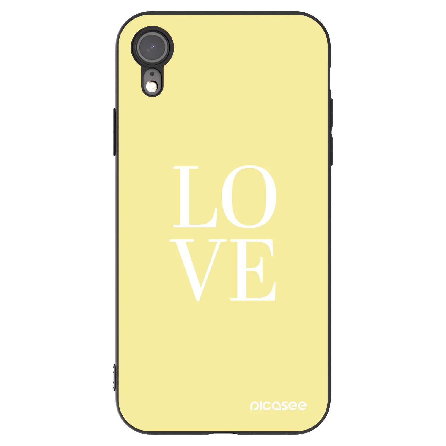 Picasee Μαύρη θήκη σιλικόνης για Apple iPhone XR - Love