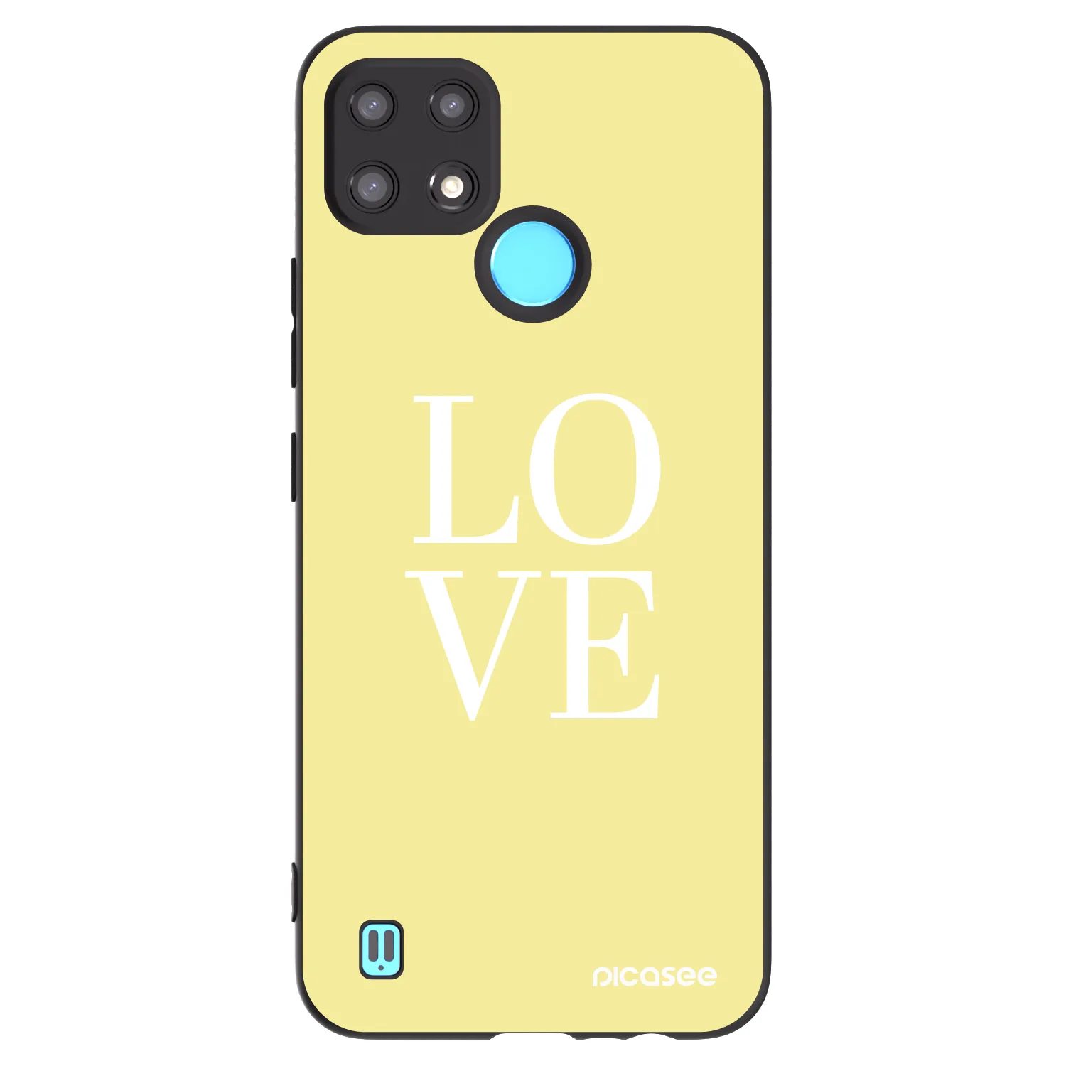 Picasee Μαύρη θήκη σιλικόνης για Realme C21 - Love