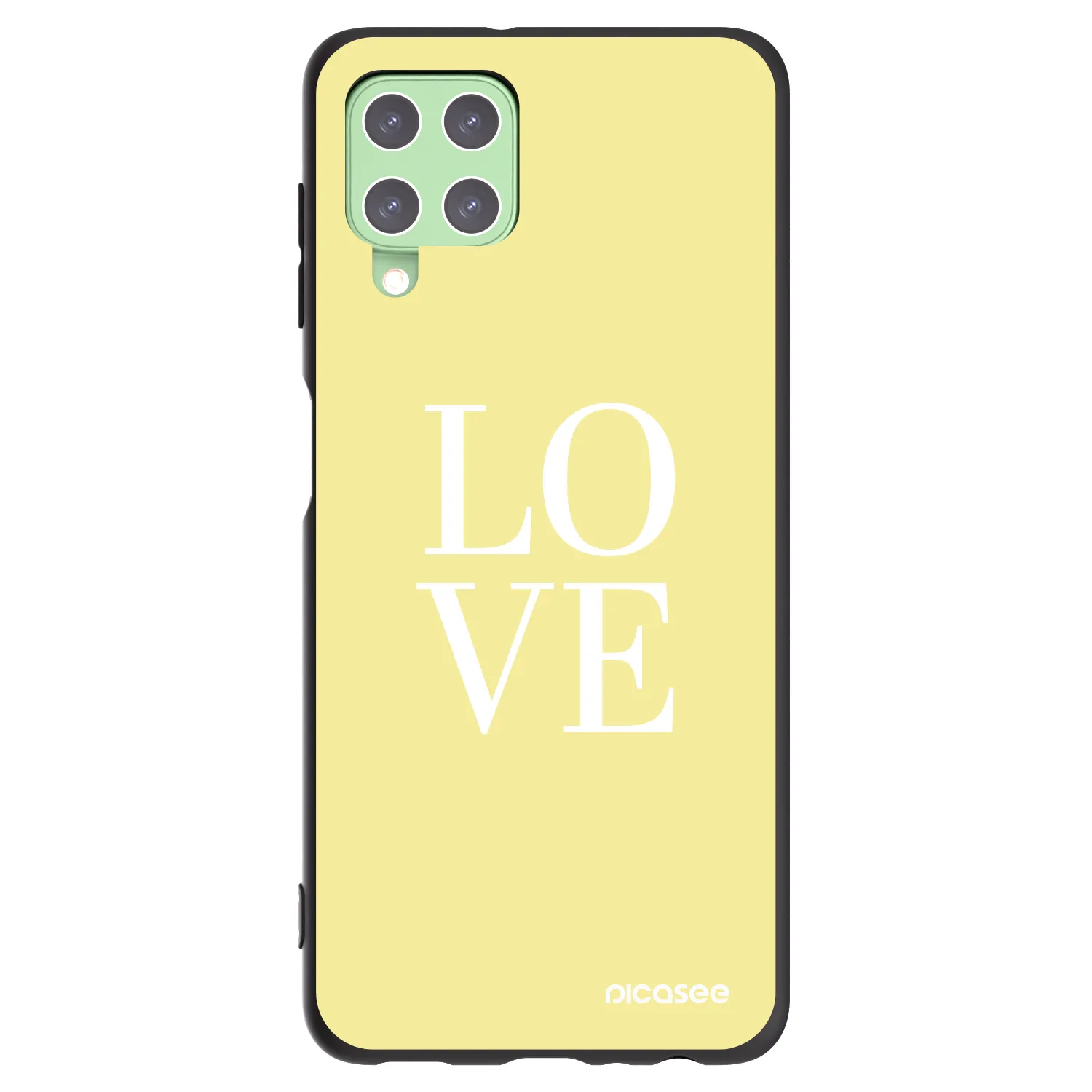 Picasee Μαύρη θήκη σιλικόνης για Samsung Galaxy A22 A225F 4G - Love