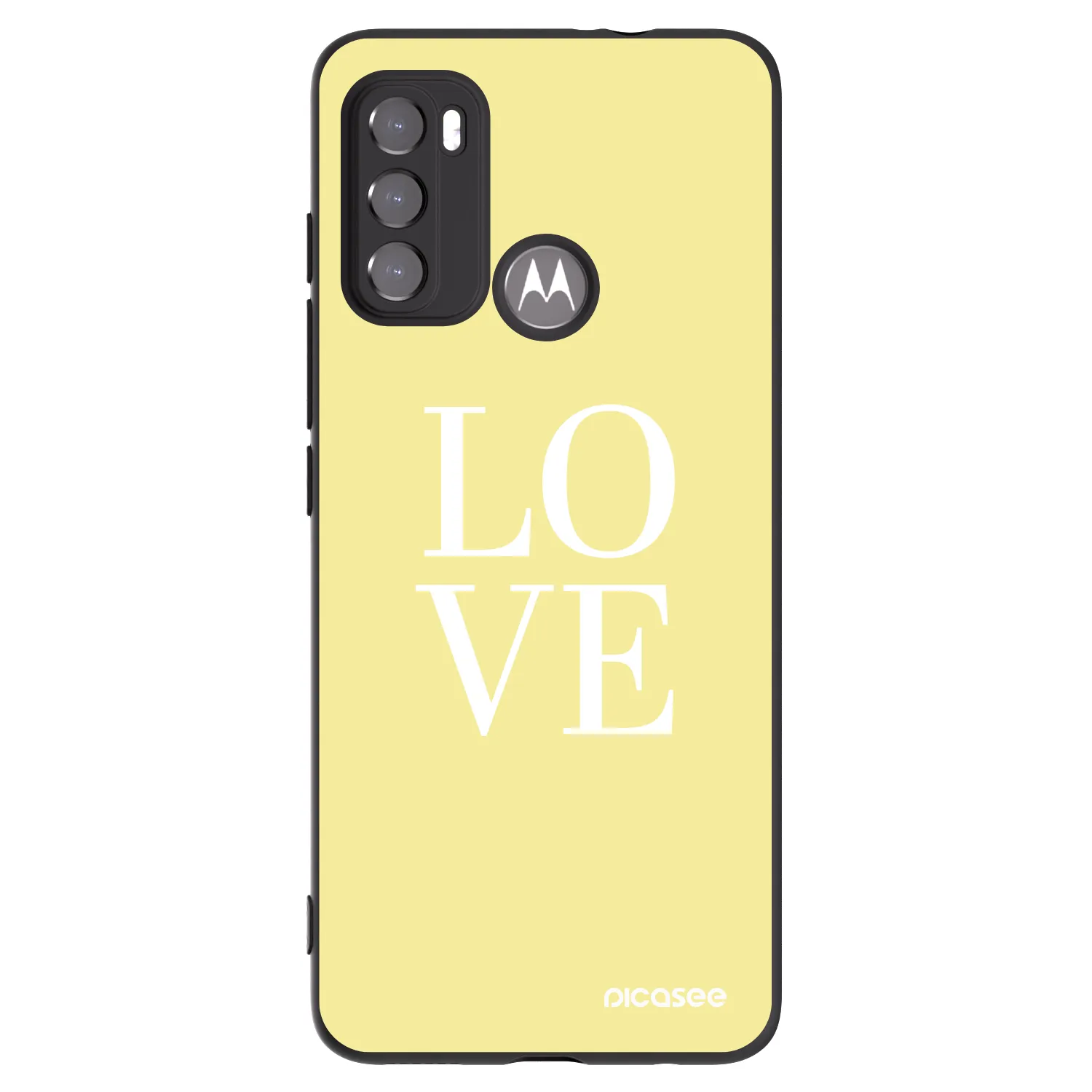 Picasee Μαύρη θήκη σιλικόνης για Motorola Moto G60 - Love