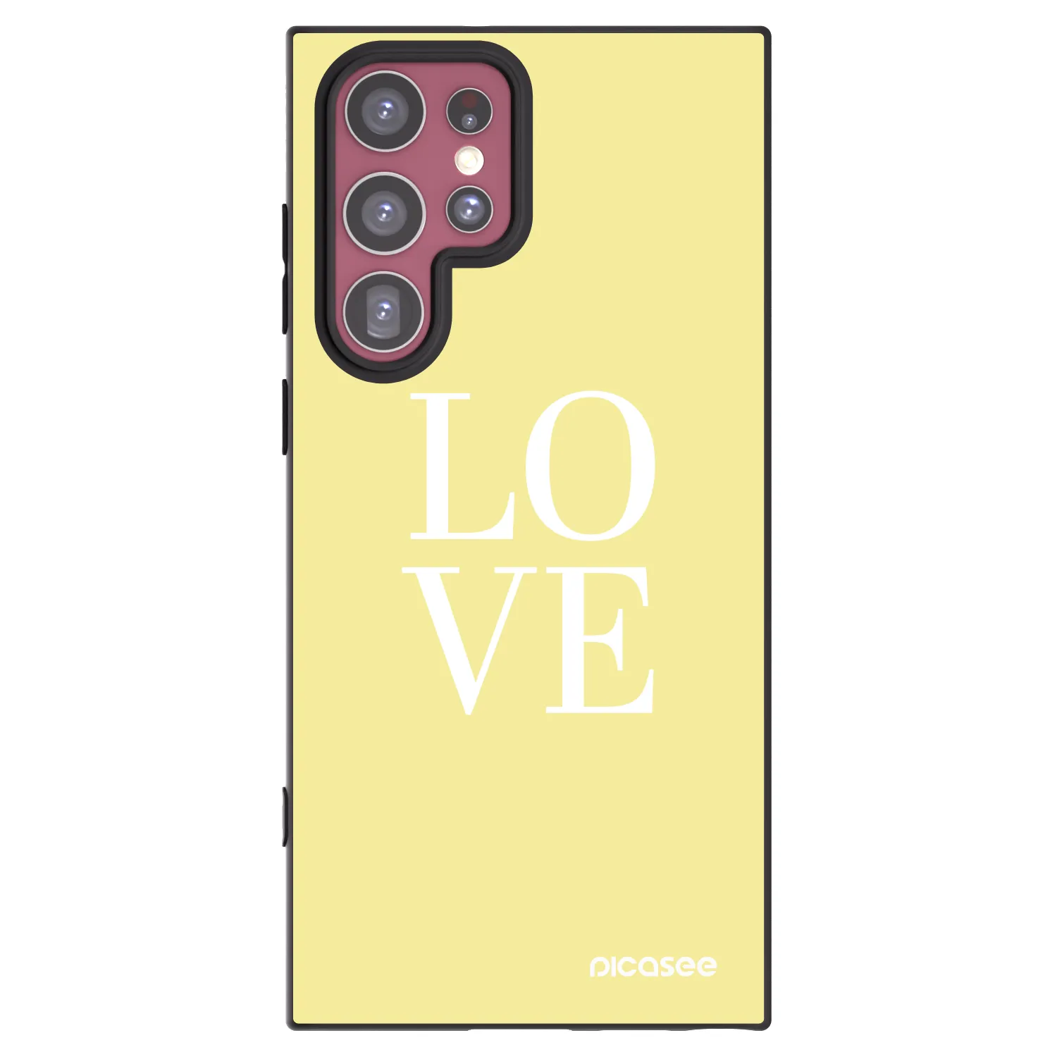 Picasee Μαύρη θήκη σιλικόνης για Samsung Galaxy S22 Ultra 5G - Love