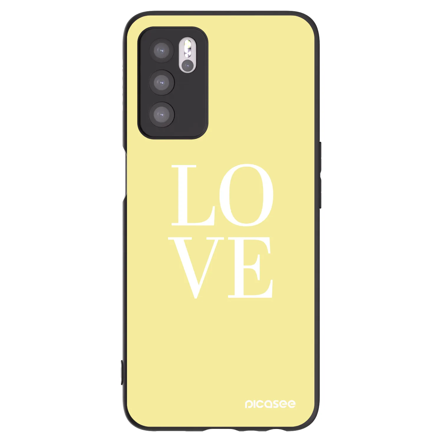 Picasee Μαύρη θήκη σιλικόνης για OPPO A16s - Love