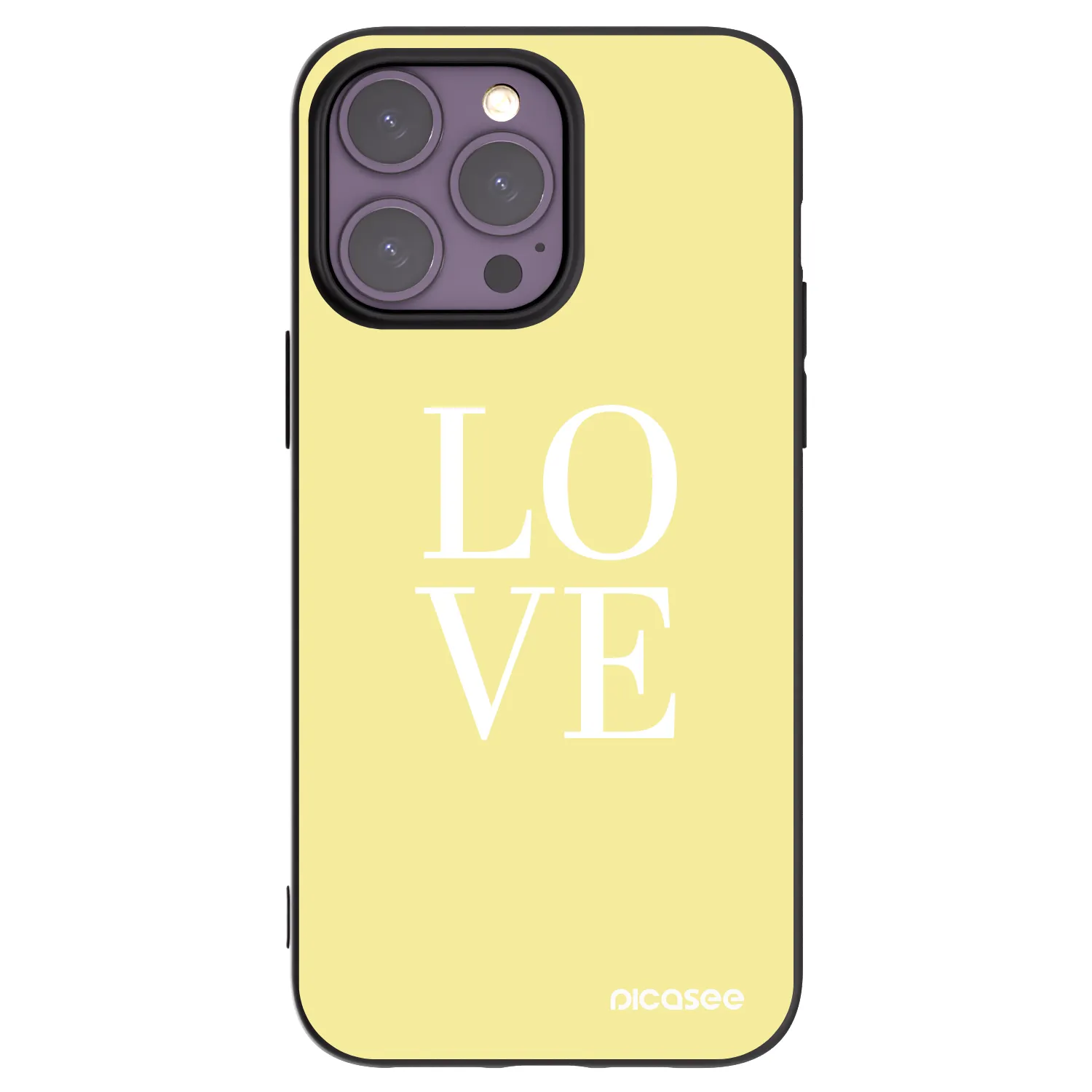 Picasee Μαύρη θήκη σιλικόνης για Apple iPhone 14 Pro Max - Love