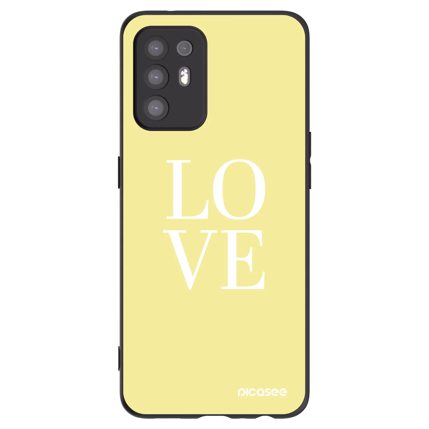 Picasee Μαύρη θήκη σιλικόνης για OPPO A94 5G - Love