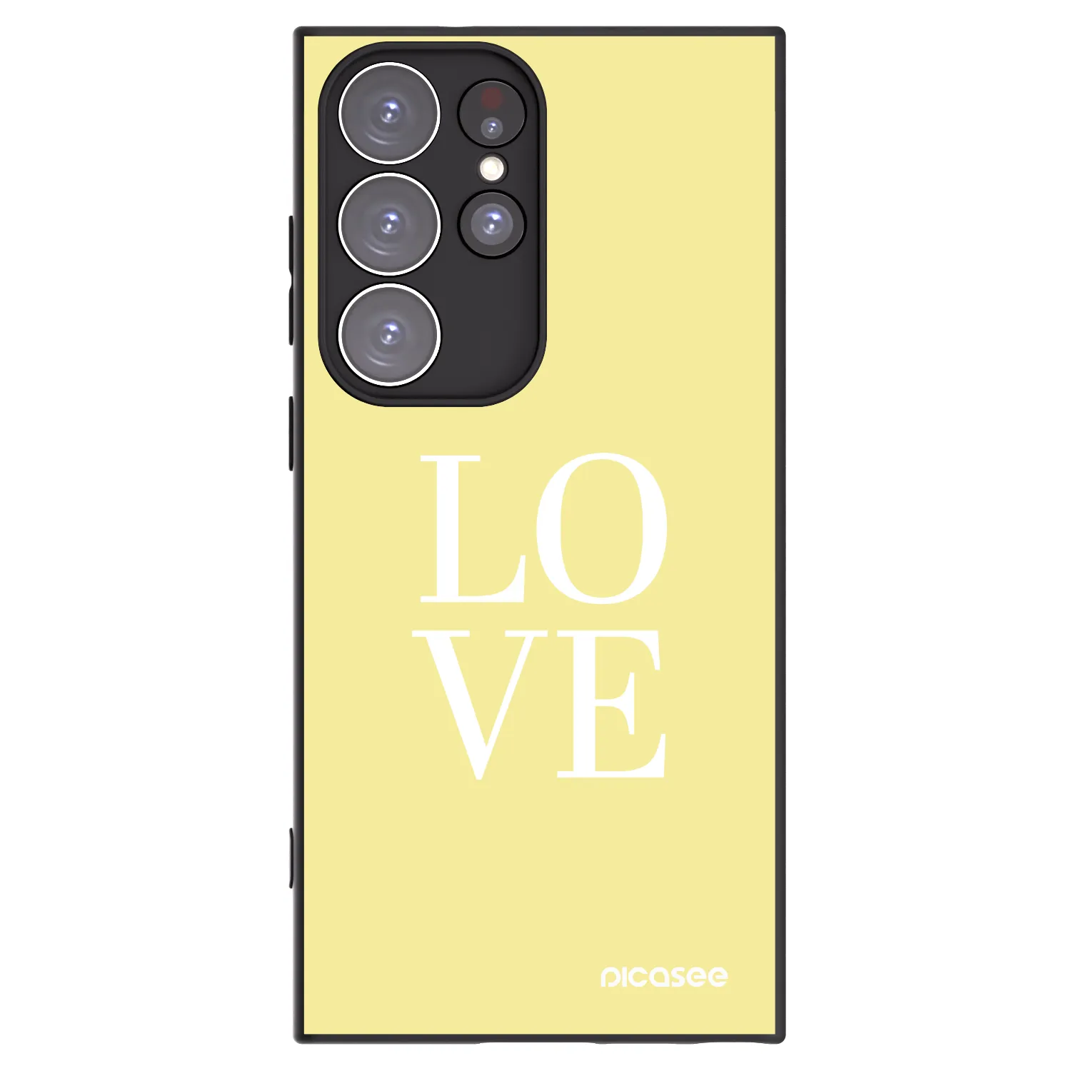 Picasee Μαύρη θήκη σιλικόνης για Samsung Galaxy S23 Ultra 5G - Love