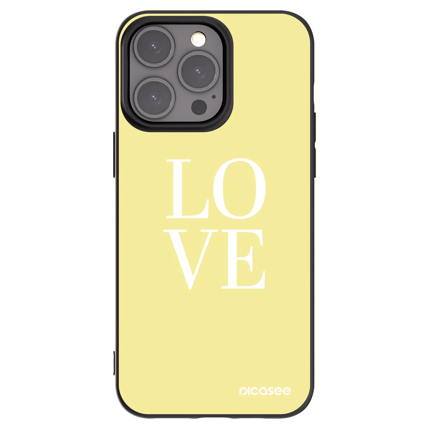 Picasee Μαύρη θήκη σιλικόνης για Apple iPhone 15 Pro Max - Love