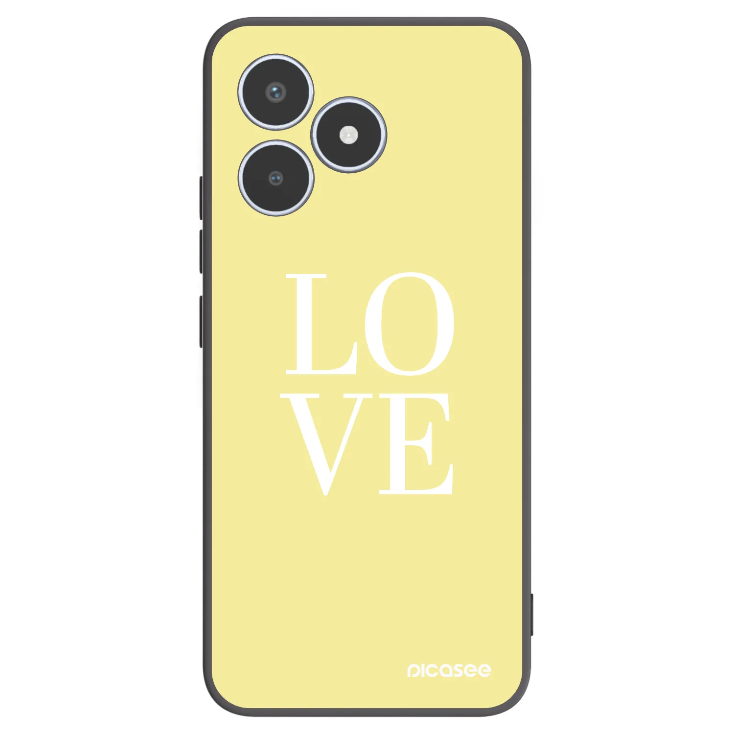 Picasee Μαύρη θήκη σιλικόνης για Realme C53 - Love