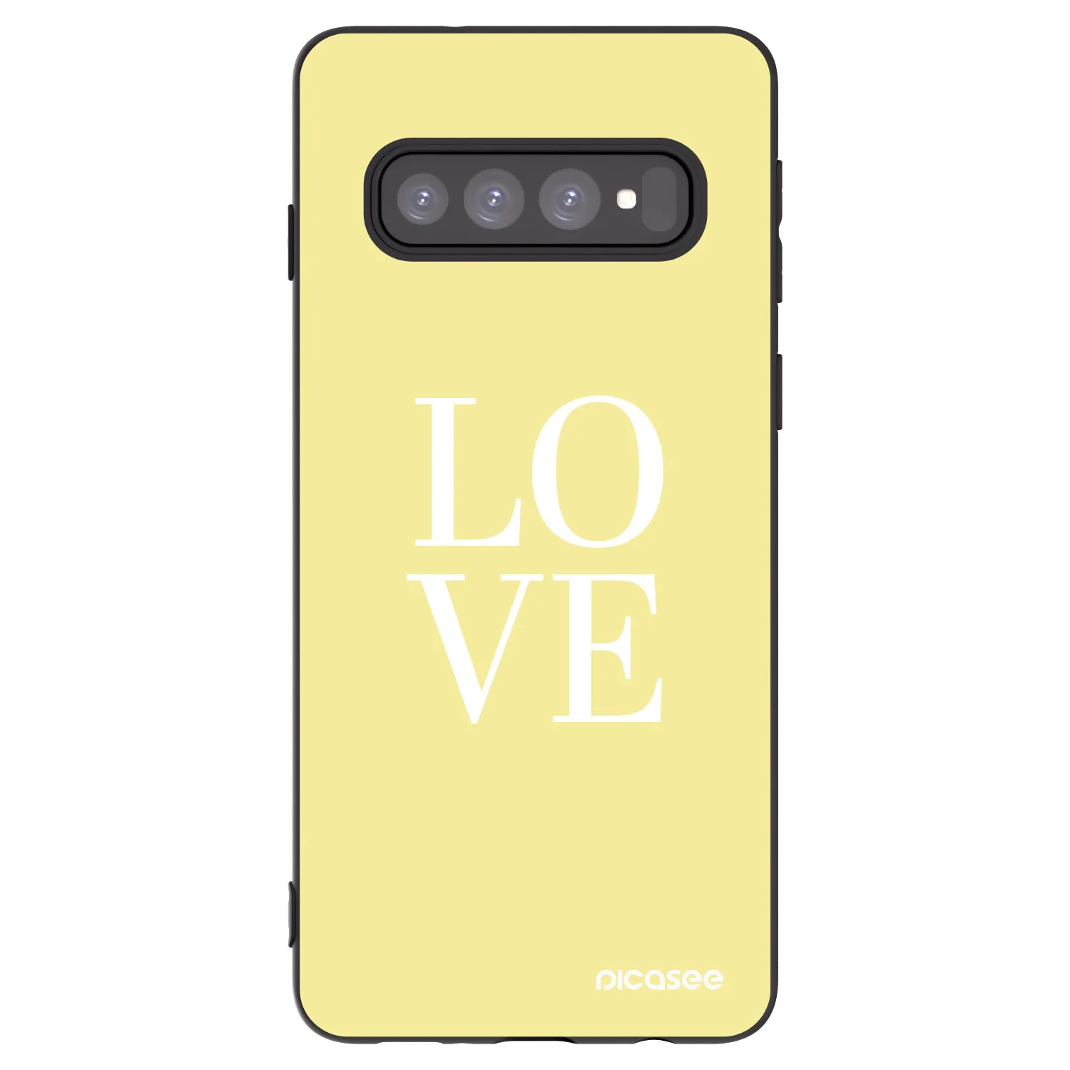 Picasee Μαύρη θήκη σιλικόνης για Samsung Galaxy S10 G973 - Love