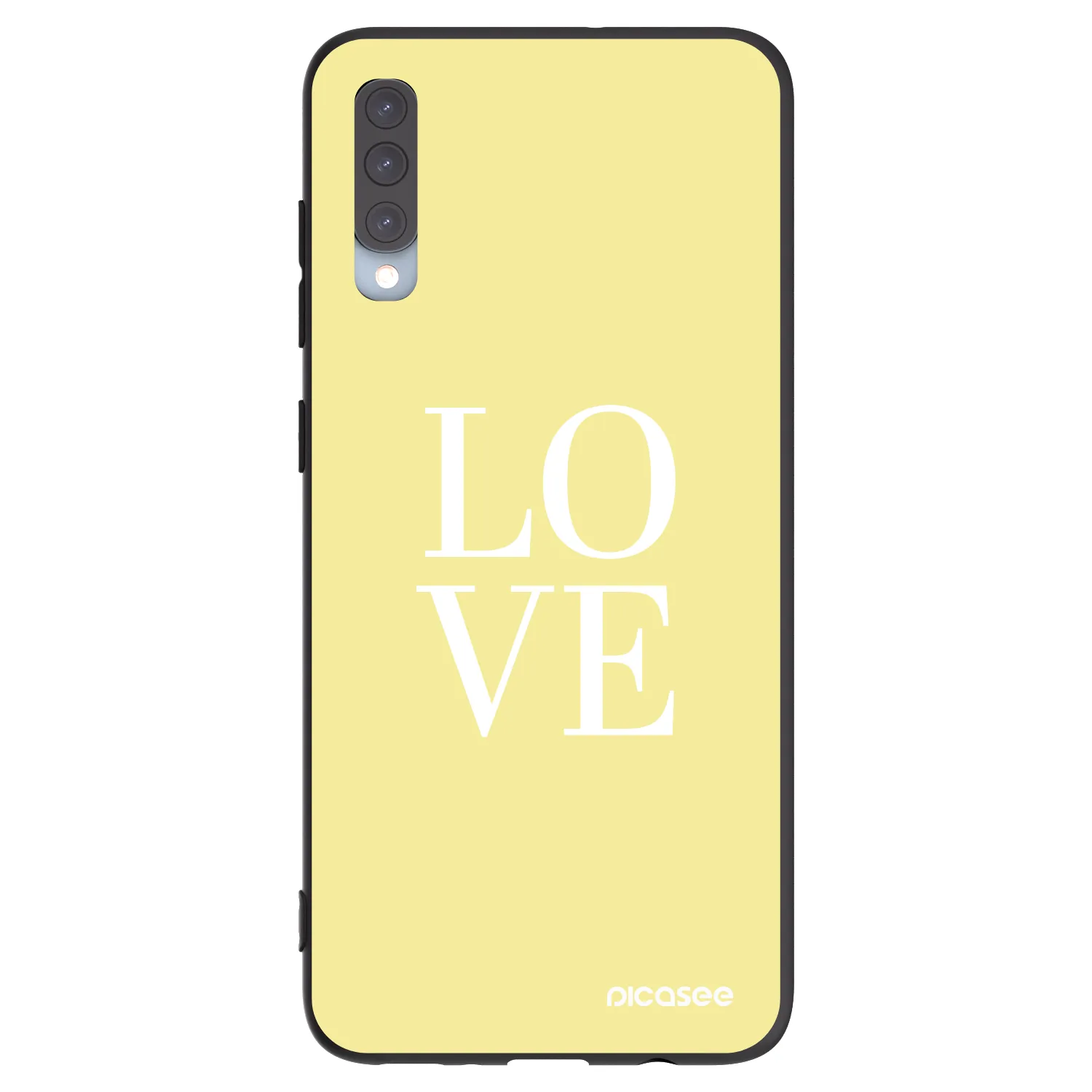 Picasee Μαύρη θήκη σιλικόνης για Samsung Galaxy A70 A705F - Love