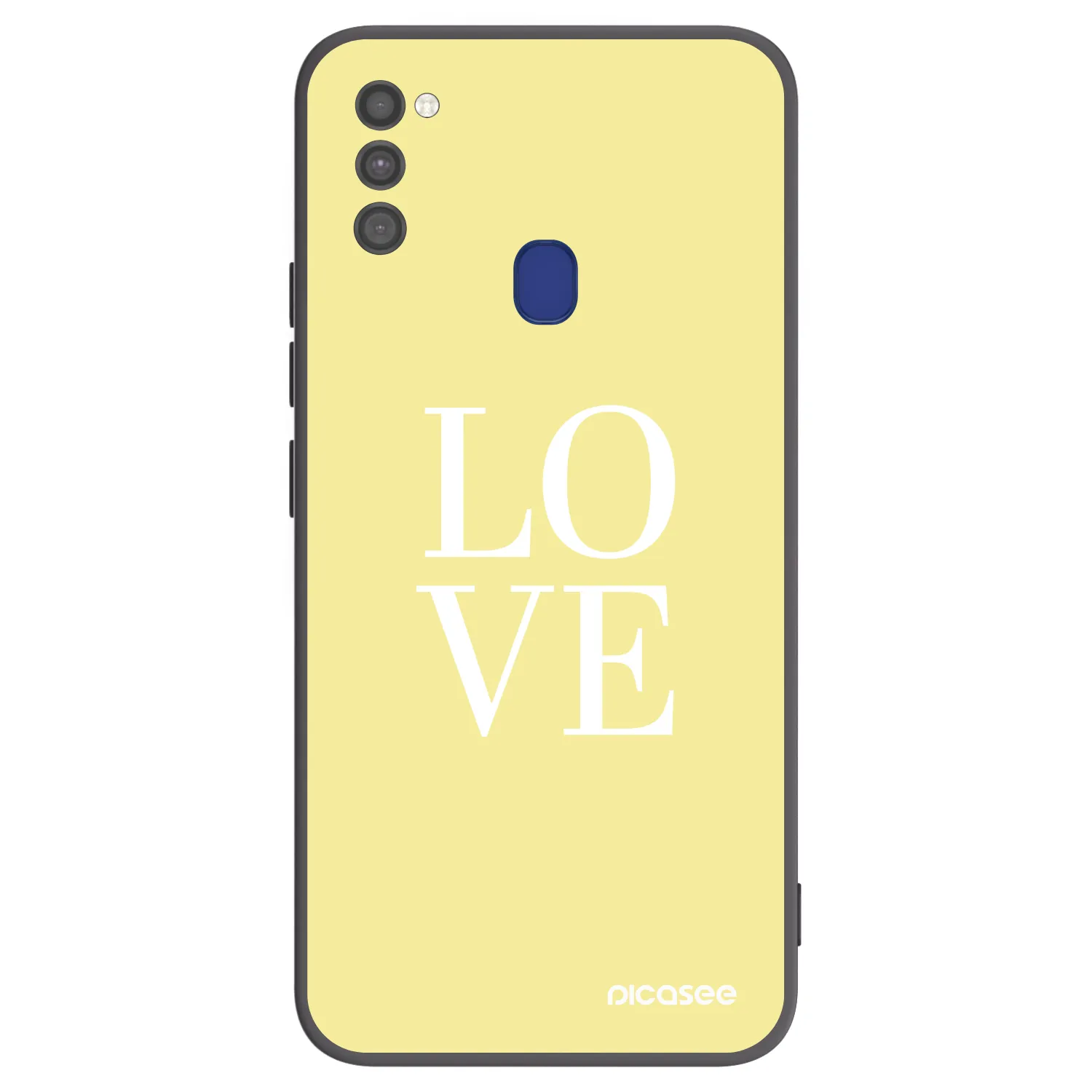 Picasee Μαύρη θήκη σιλικόνης για Samsung Galaxy M21 M215F - Love