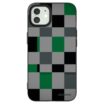 Picasee Μαύρη θήκη σιλικόνης για Apple iPhone 12 Pro - Block Grid