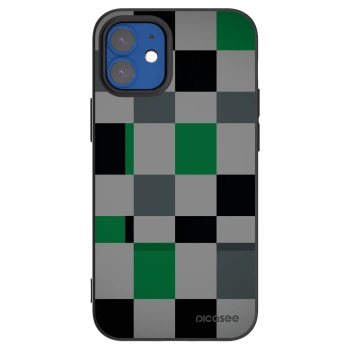 Picasee Μαύρη θήκη σιλικόνης για Apple iPhone 12 mini - Block Grid