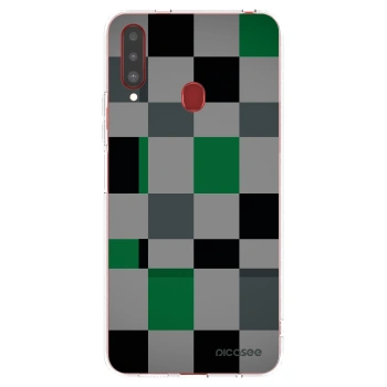Picasee διαφανής θήκη σιλικόνης Samsung Galaxy A20s - Block Grid