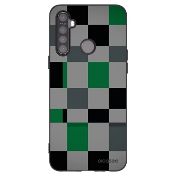 Picasee Μαύρη θήκη σιλικόνης για Realme 6i - Block Grid