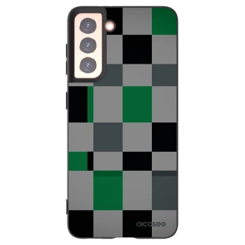 Picasee Μαύρη θήκη σιλικόνης για Samsung Galaxy S21 5G G991B - Block Grid
