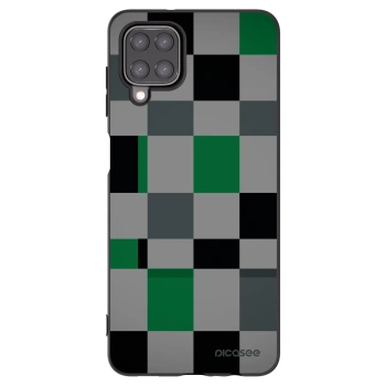 Picasee Μαύρη θήκη σιλικόνης για Samsung Galaxy A12 A125F - Block Grid