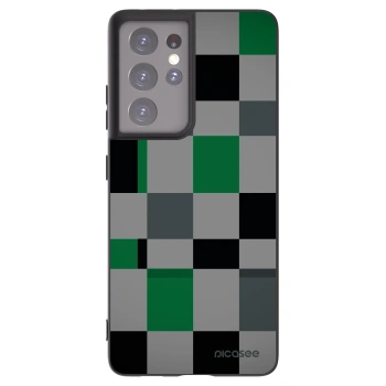 Picasee Μαύρη θήκη σιλικόνης για Samsung Galaxy S21 Ultra 5G G998B - Block Grid