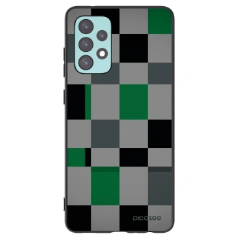 Picasee Μαύρη θήκη σιλικόνης για Samsung Galaxy A72 A725F - Block Grid