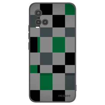 Picasee Μαύρη θήκη σιλικόνης για Vivo Y33s - Block Grid