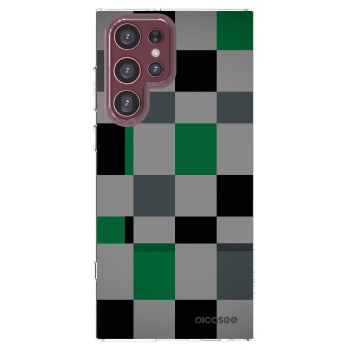 Picasee διαφανής θήκη σιλικόνης Samsung Galaxy S22 Ultra 5G - Block Grid