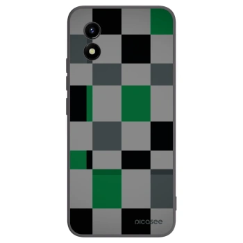 Picasee Μαύρη θήκη σιλικόνης για Vivo Y01 - Block Grid