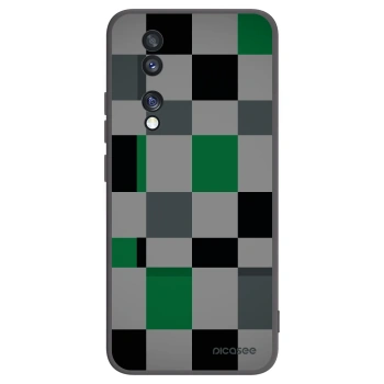 Picasee Μαύρη θήκη σιλικόνης για Honor 70 - Block Grid