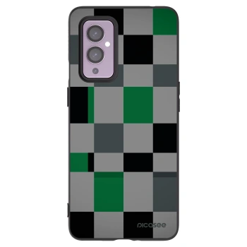 Picasee Μαύρη θήκη σιλικόνης για OnePlus 9 - Block Grid