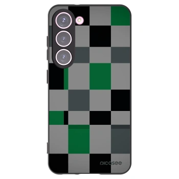 Picasee Μαύρη θήκη σιλικόνης για Samsung Galaxy S23 5G - Block Grid