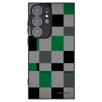 Picasee Μαύρη θήκη σιλικόνης για Samsung Galaxy S23 Ultra 5G - Block Grid