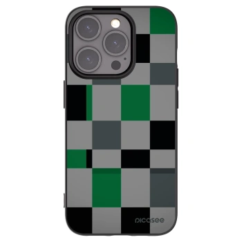 Picasee Μαύρη θήκη σιλικόνης για Apple iPhone 15 Pro - Block Grid