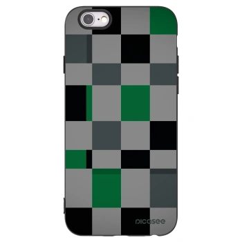 Picasee Μαύρη θήκη σιλικόνης για Apple iPhone 6/6S - Block Grid