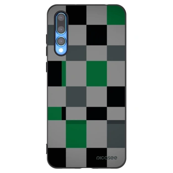 Picasee Μαύρη θήκη σιλικόνης για Huawei P20 Pro - Block Grid