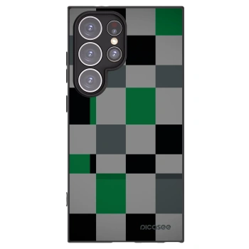 Picasee Μαύρη θήκη σιλικόνης για Samsung Galaxy S24 Ultra S928B 5G - Block Grid