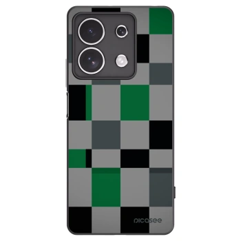 Picasee Μαύρη θήκη σιλικόνης για Xiaomi Redmi Note 13 4G - Block Grid