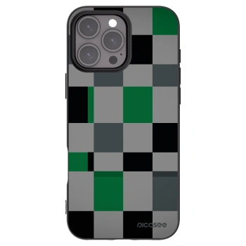Picasee Μαύρη θήκη σιλικόνης για Apple iPhone 16 Pro Max - Block Grid