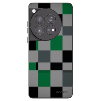 Picasee Μαύρη θήκη σιλικόνης για OnePlus 12 5G - Block Grid