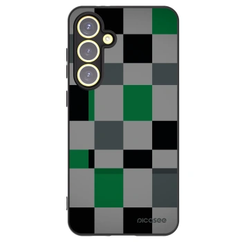 Picasee Μαύρη θήκη σιλικόνης για Samsung Galaxy S24 FE S721B - Block Grid