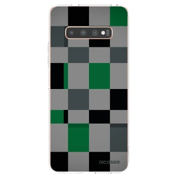 Picasee διαφανής θήκη σιλικόνης Samsung Galaxy S10 Plus G975 - Block Grid