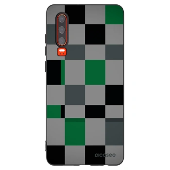 Picasee Μαύρη θήκη σιλικόνης για Huawei P30 - Block Grid