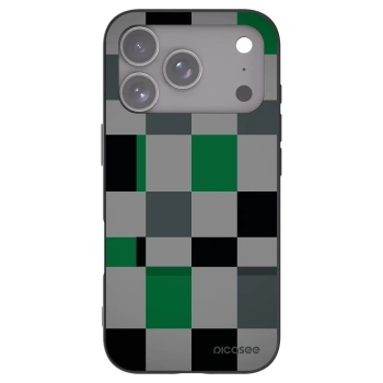 Picasee Μαύρη θήκη σιλικόνης για Apple iPhone 17 Pro - Block Grid